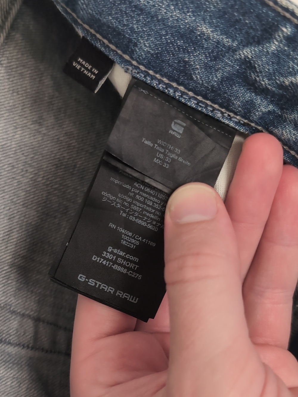 G-Star Raw 3301 Straight Leg Jorts Jean Shorts - Picture 2 of 8